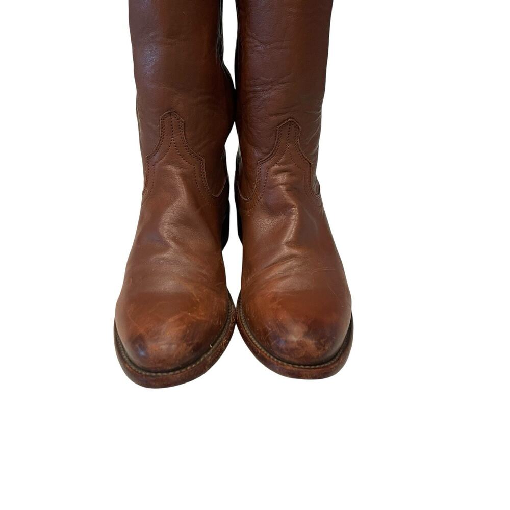 Tecovas Boots The Harper Bourbon Calf Leather Cowboy Women's 8B Tall Roper - Picture 2 of 14